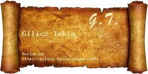 Gilicz Tekla névjegykártya
